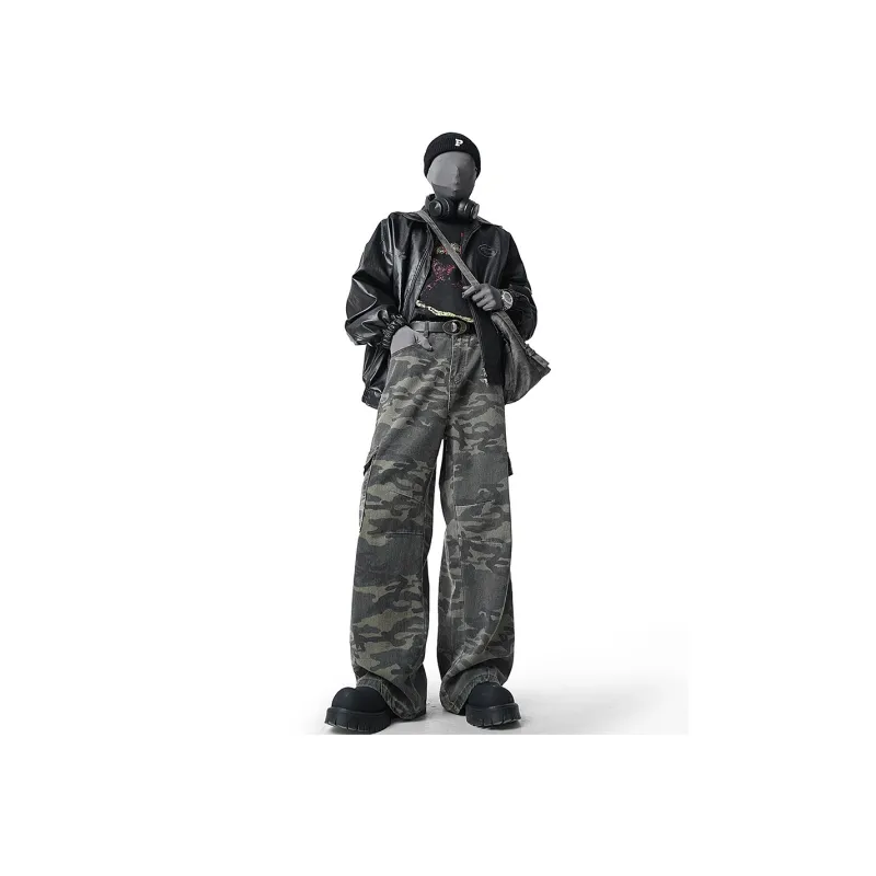 Ang2 Stu Jeans Unisex Green Camouflage-2