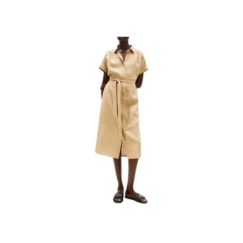 Tommy Hilfiger Short Sleeved Dress Women's Camel-2