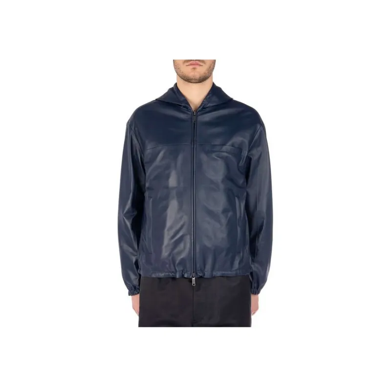 PRADA Leather Jackets Men Blue-1