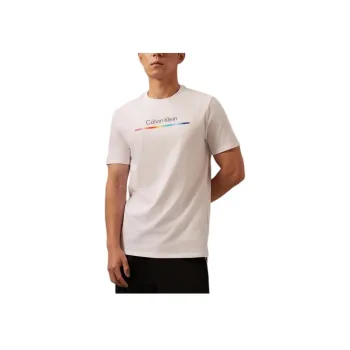 CALVIN KLEIN Rainbow Series T Shirt Men's Moon White