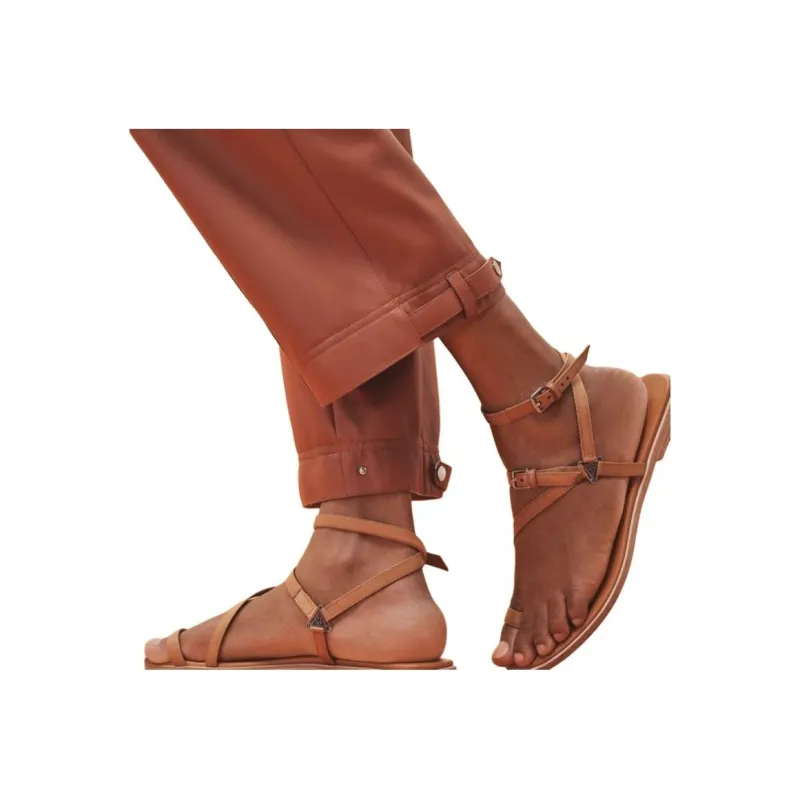 HERMES Knitted Sweatpants Women's Brown-2