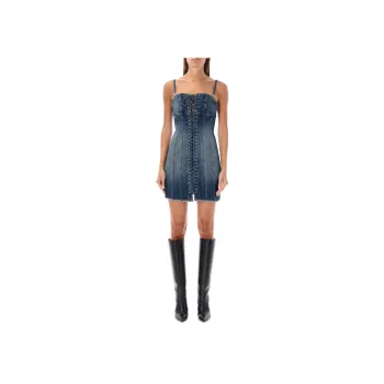 Misbhv Lare Laced Denim Corset Dress