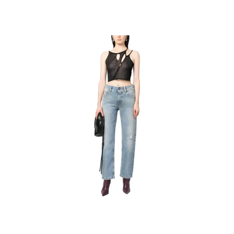 PALM ANGELS Distressed effect Straight leg Jeans-2