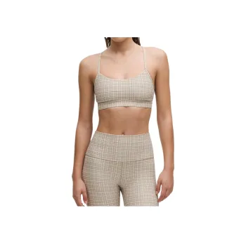 Lululemon Flow YNulu Bra Sports Underwear Women's 1 Pack Glossy Mesh Light Ivory