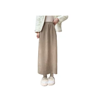 Ya Sheep People Knit Long Skirts Women's Khaki
