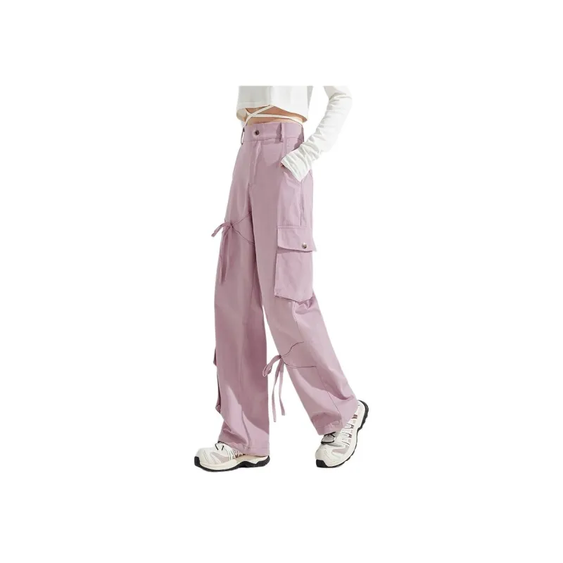Tonlion Cargo Pants Women's Gray Pink-2
