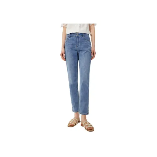 DESIGNICE 데님 블루 여성 청바지