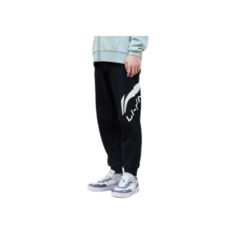 LiNing Sports Fashion Collection Knitted Sports Pants Men's Ebony Black-3
