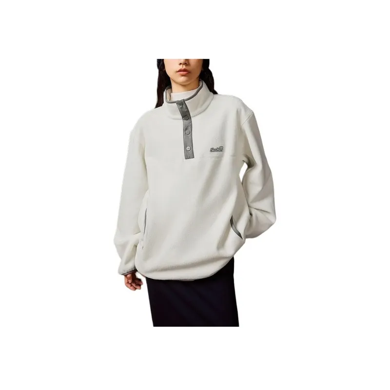Skechers Sports Alliance Series Velvet feel Coat Unisex Marshmallow White-1
