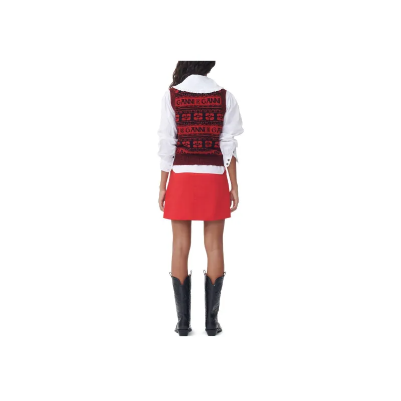 GANNI Vests Women's High Risk Red-3