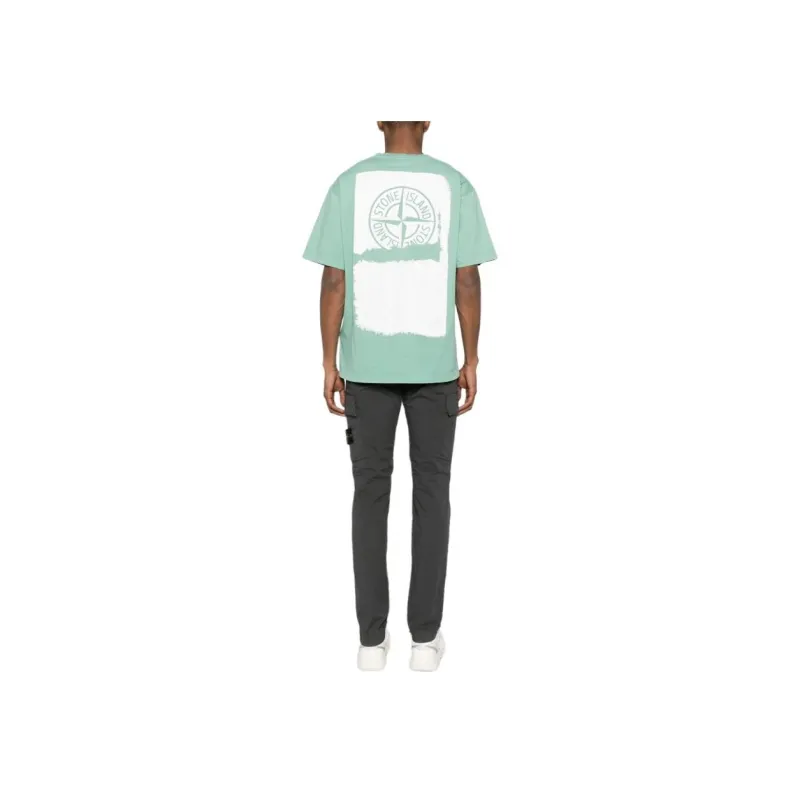 STONE ISLAND Scratched Paint One Print T Shirt Men's Matcha Green-2