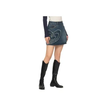 GUESS x YUEQI QI Denim Short Skirts Women's Blue