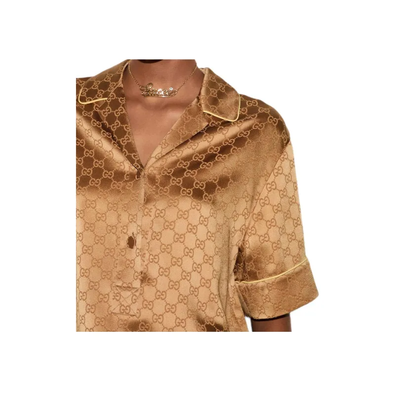 GUCCI Gg Satin Shirt-5