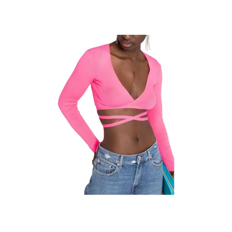 MSGM V-Neck Cropped Top-4