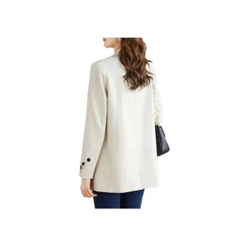 TERRE BLEUE Business Suit Loose Fit Button Comfortable Solid Color Women's Beige