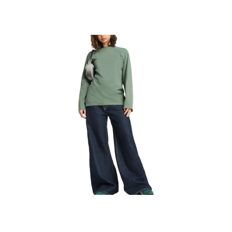 PUMA Drop Shoulder Sleeve T Shirt Women's Green-4