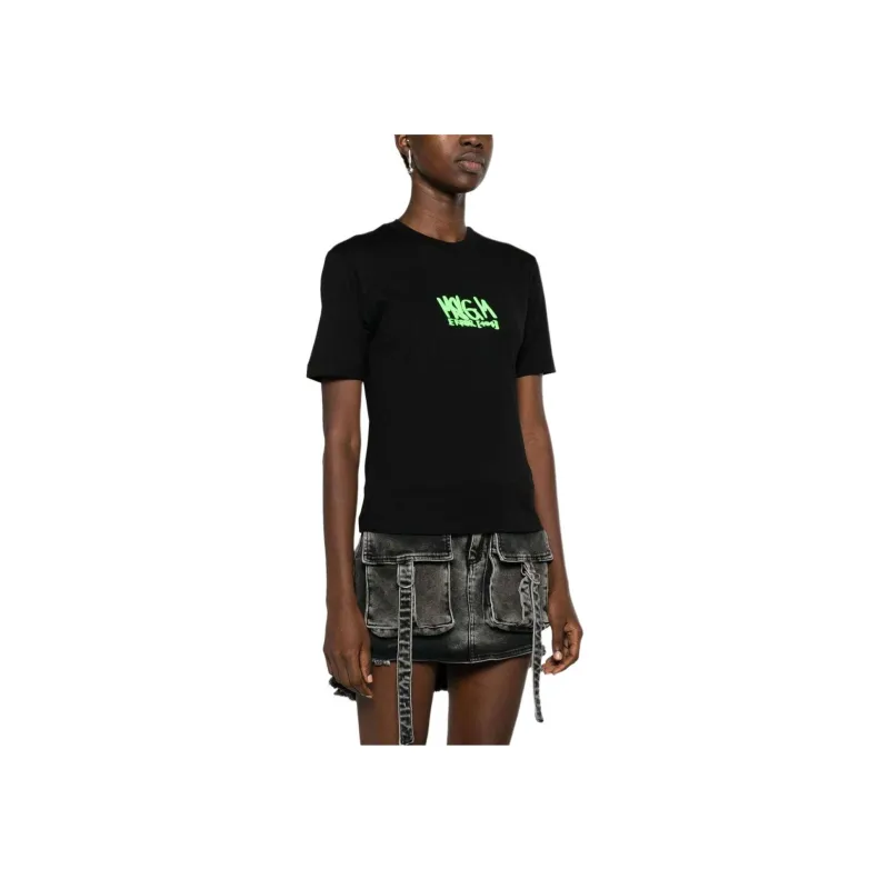 MSGM Logo print Cotton T shirt-1