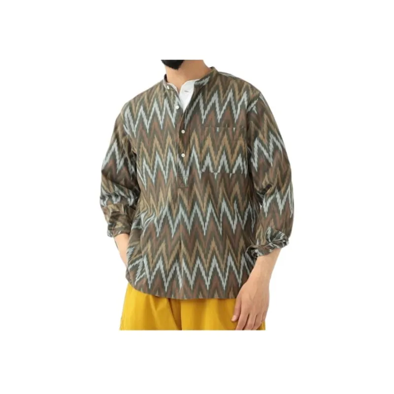 Beams Shirts Men Olive Green-4