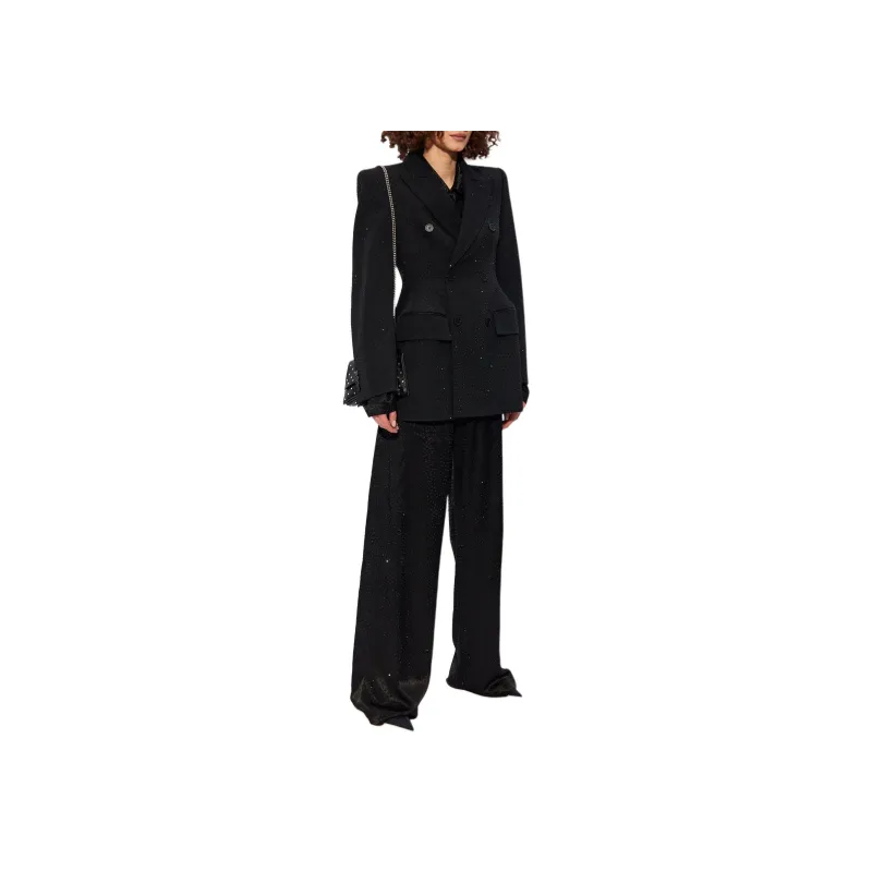 Balenciaga Double breasted Rhinestone embellished Blazer-1