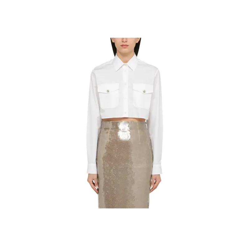 PRADA Button Up Cropped Shirt-2