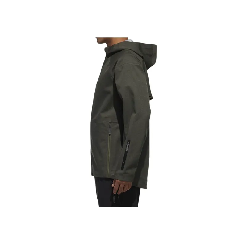 Adidas Waterproof And Windproof Windbreaker Jacket Men's Dark Green-3