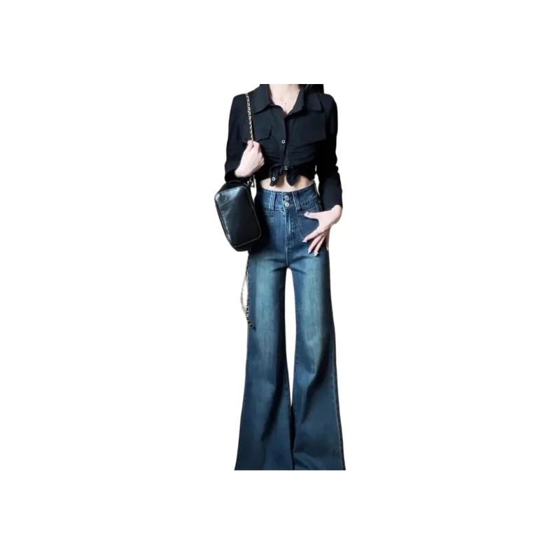 MEIQIER Jeans Women's Dark Blue-9