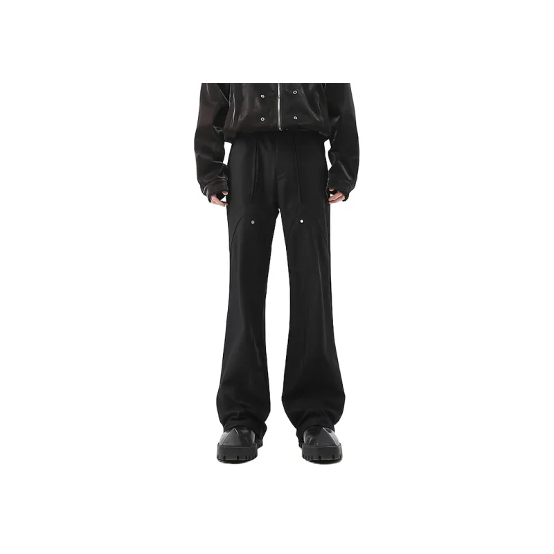 POLAR BEAR Bootcut Slimming Casual Pants Unisex Black-1