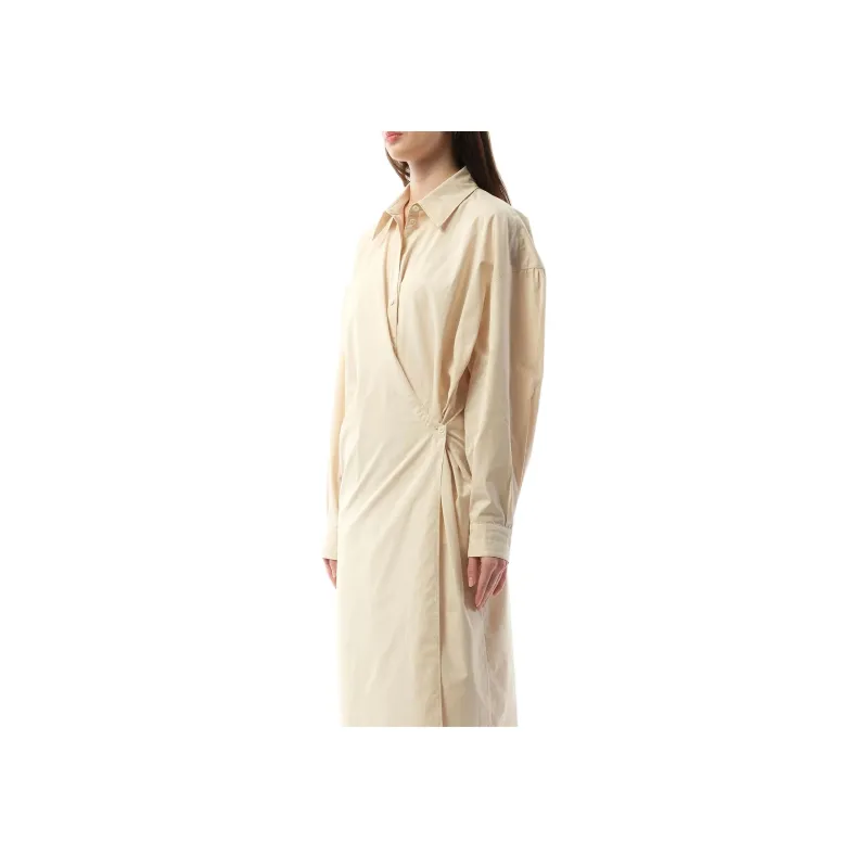 Lemaire Twist Detailed Long Sleeved Midi Dress-2