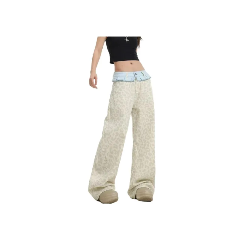 Concubine Zhu Jeans Women's Leopard Print-2
