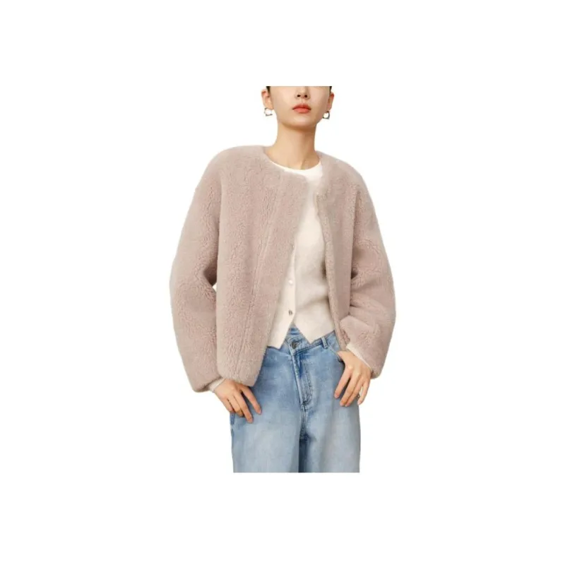 JZ Juzui Velvet feel Coat Women's Beige-1