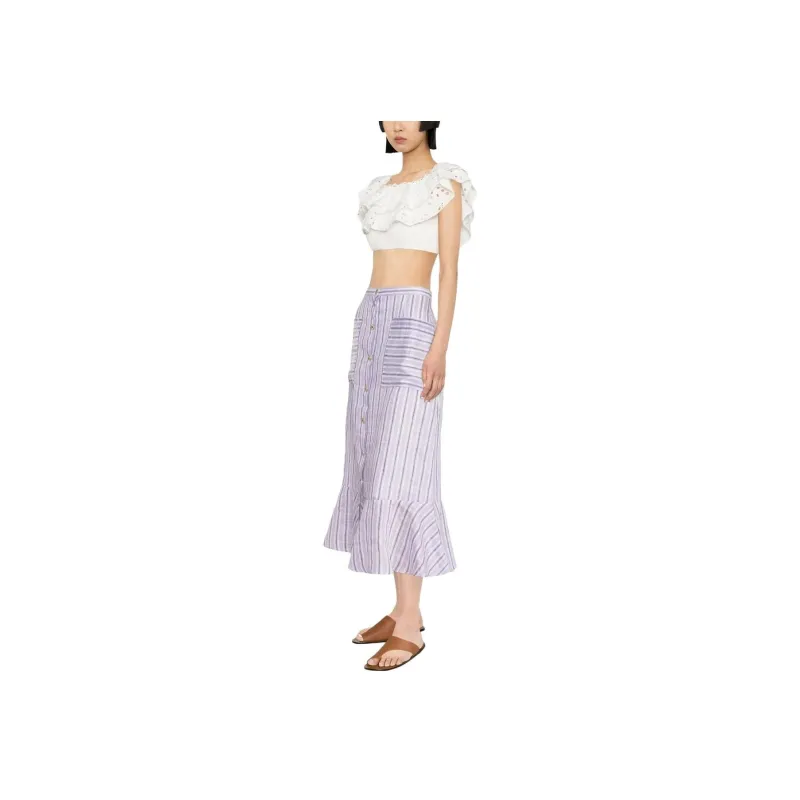 Sandro Casual Long Skirts Women's Light Purple-2