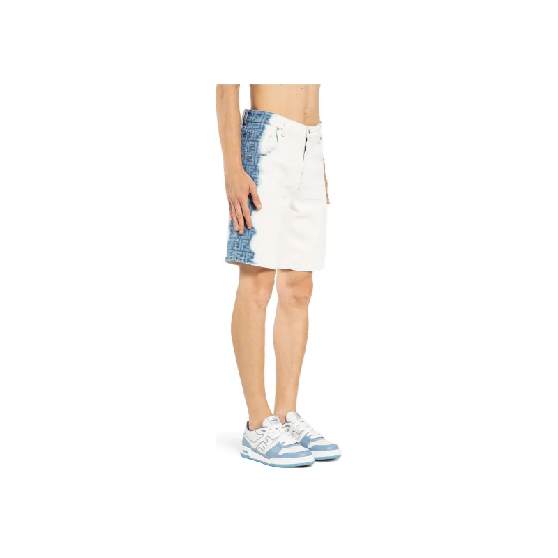 FENDI Bleach Shaded Denim Bermuda Shorts-5