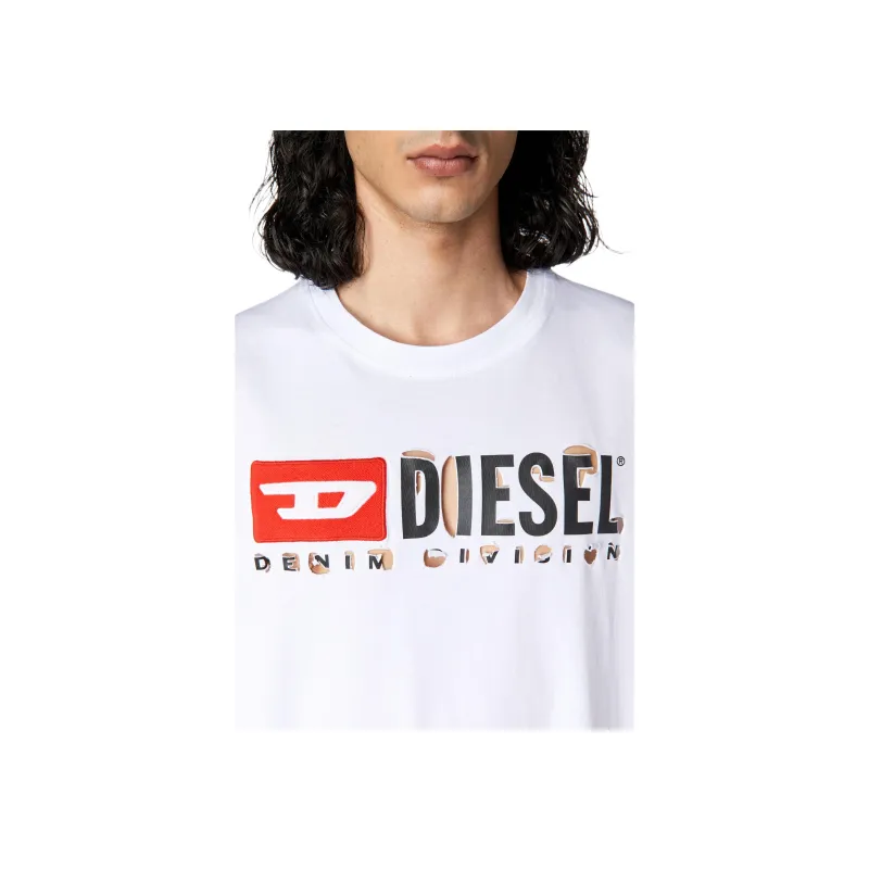 DIESEL Destroyed Logo Print T shirt-5