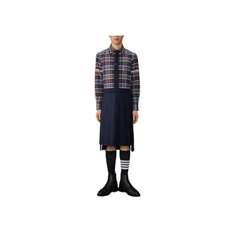THOM BROWNE Tartan check Flannel Shirt-1