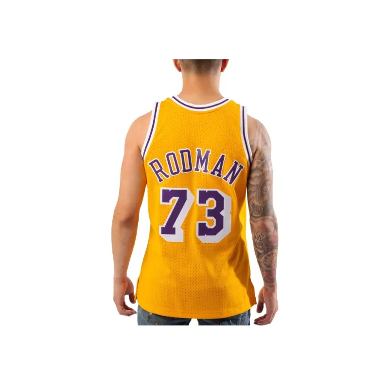 Mitchell & Ness Dennis Rodman Los Angeles Lakers 1998 99 Hardwood Classics Swingman Jersey-3
