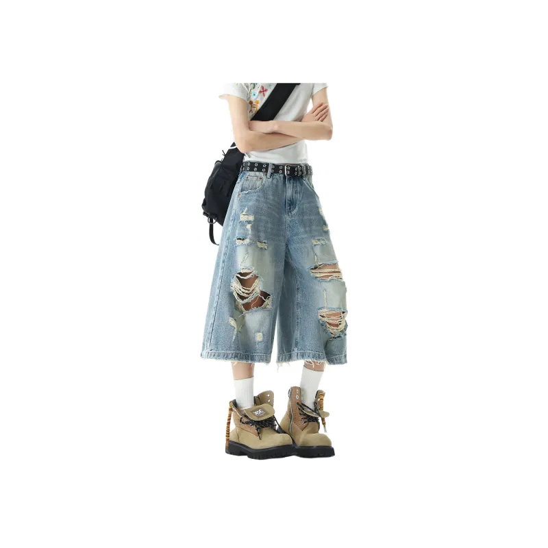 DEAR BETSY Denim Shorts Unisex Denim Blue-3