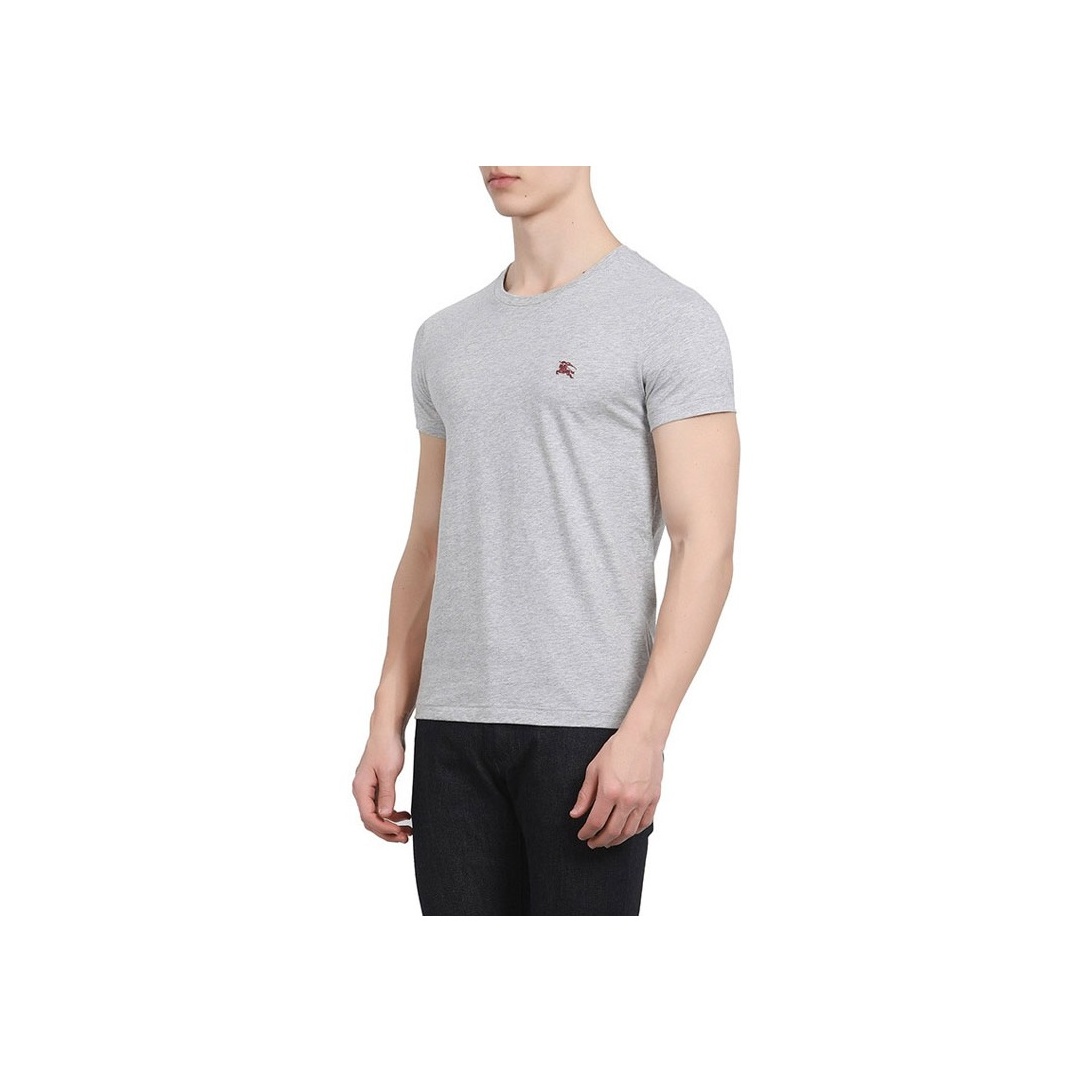 ★Burberry★ Deer Embroidered Short Sleeve T-Shirt Gray 8044 ☆Burberry☆ Deer Embroidered Short Sleeve T-Shirt Gray 8044