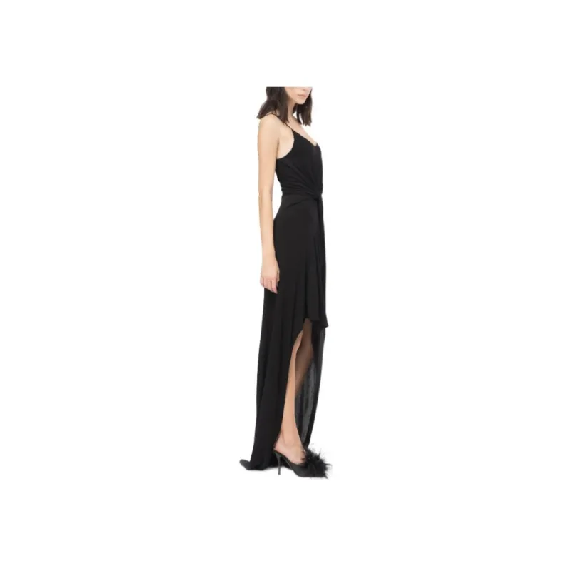 PINKO Scoop Neck Sleeveless Side Slit Maxi Dress-2