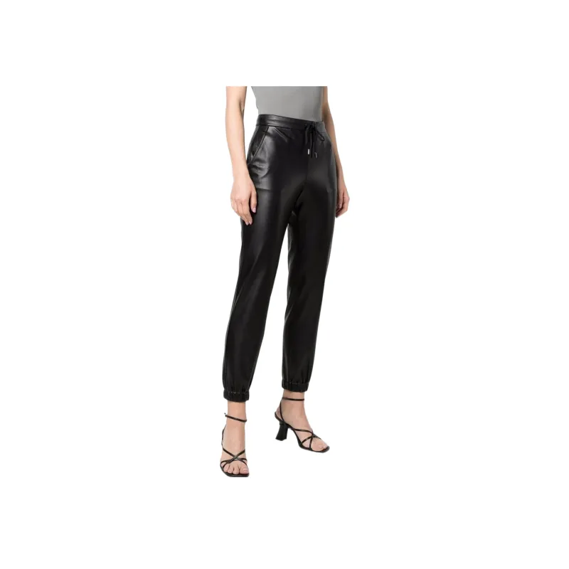 THEORY Leather Pants Women's Black-2