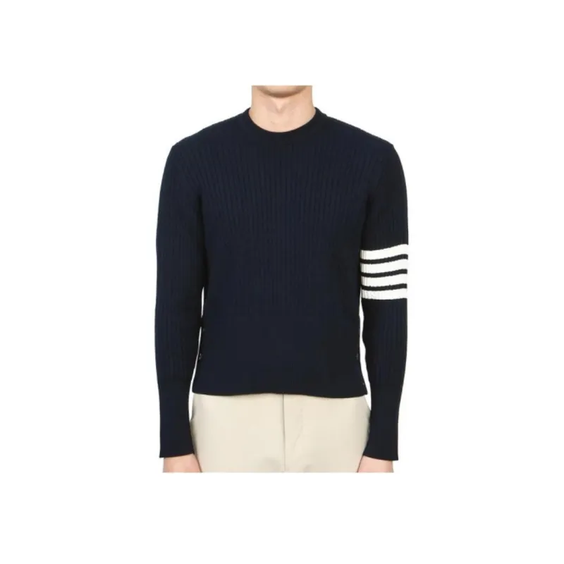 THOM BROWNE 4 Bar Stripe Detailed Crewneck Jumper-2