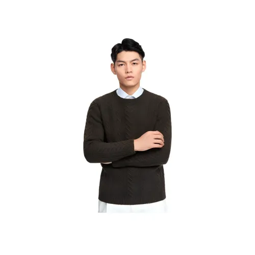 BY CREATIONS 커피 브라운 남성 스웨터