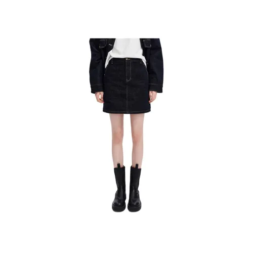 Self Who 다크 블루 여성 캐주얼 숏 스커트