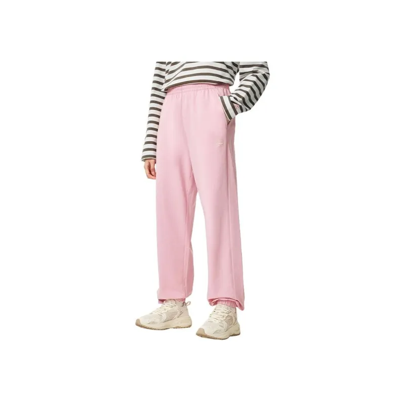 LiNing Sports Life Collection Knitted Sweatpants Women's Sheer Pink B Regular-2