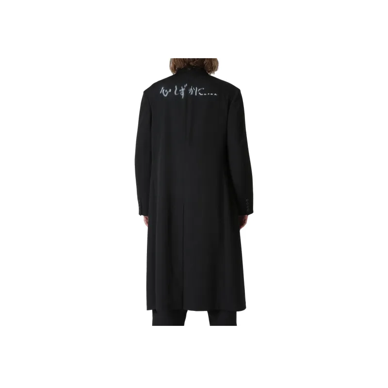 Yohji Yamamoto Graphic-print Single-breasted Coat-3