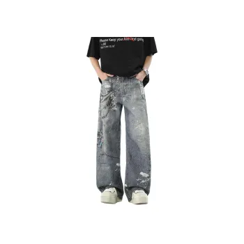 HCHUICHENG Jeans Unisex Dark Blue