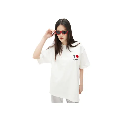 GOST 화이트 남녀공용 티셔츠