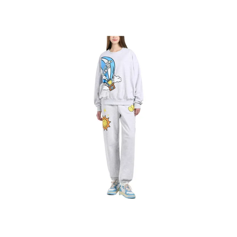 Smiley X Acme De La Vie Knitted Sweatpants Unisex Gray-1