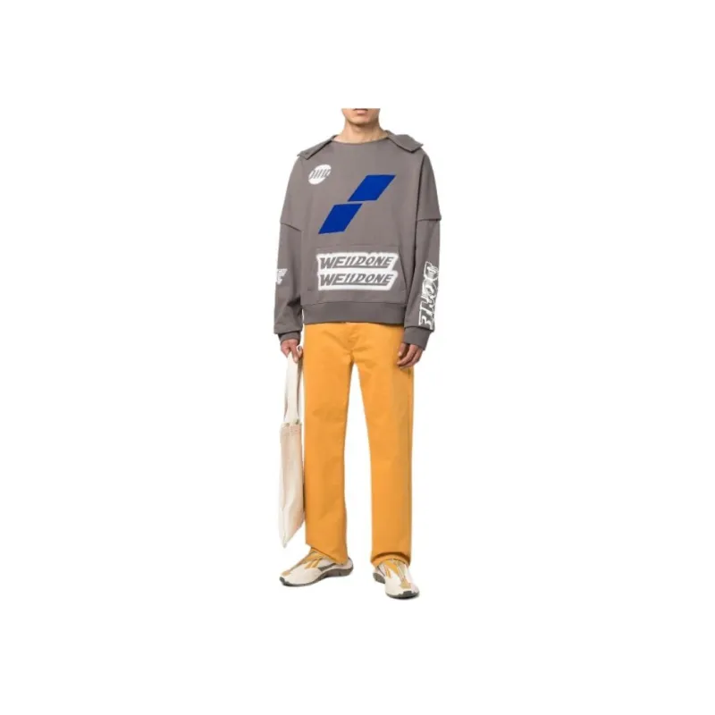 WE11DONE Logo print Cotton Jumper-4