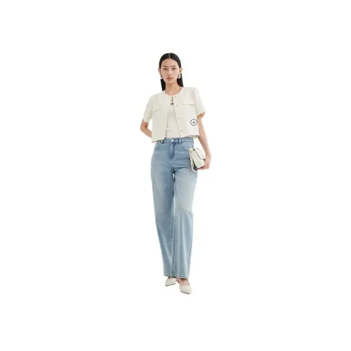DESIGNICE 데님 블루 여성 청바지