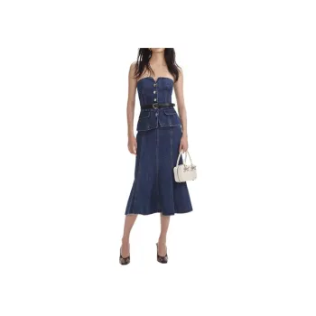 Self portrait Sleeveless Dress Women's Denim Blue